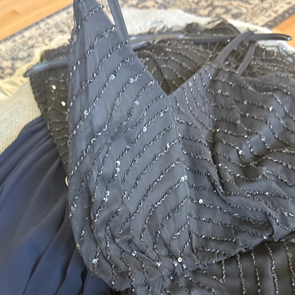 Adrianna Papell Black Sequin Maxi Slip Dress - only wore once great condition! - Picture 10 of 11
